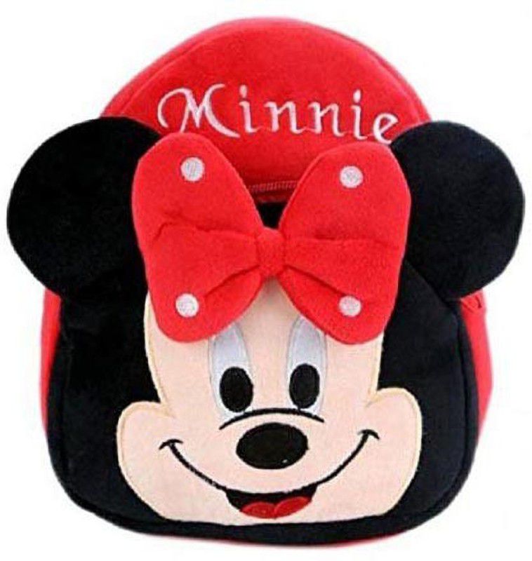 MRenterprisehub Unisex Kids 3 to 5 Years Fabric Soft Kids Bag Red Minnie Plush Bag  (Multicolor, 10 L)