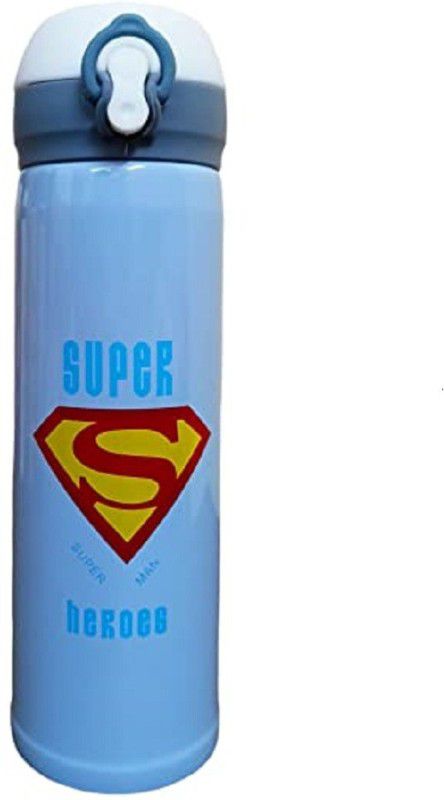 Trending Needs SuperHero Stainless Steel Water Bottle // Sipper For Kids 500 ml Water Bottle  (Set of 1, Blue)
