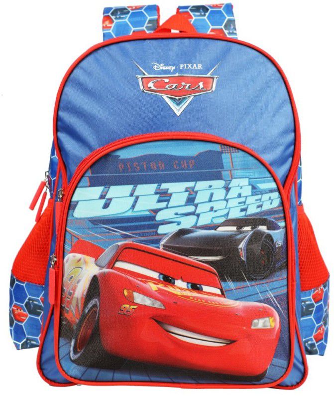 Disney Cars Lightning McQueen Ultra Speed School Bag 36 cm (LKG/UKG/1st std) School Bag  (Blue, 14 inch)