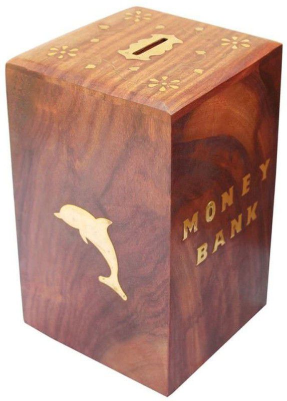 Woodykart Wooden Piggy Bank (woodykart109) Coin Bank  (Brown)