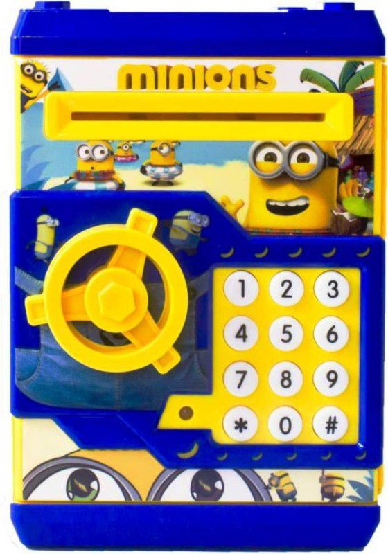 SHIVA1341 New Minion Shape Latest Money Safe Kids Piggy Savings with Electronic Lock ATM Bank Coin Bank (Yellow) Coin Bank  (Multicolor)