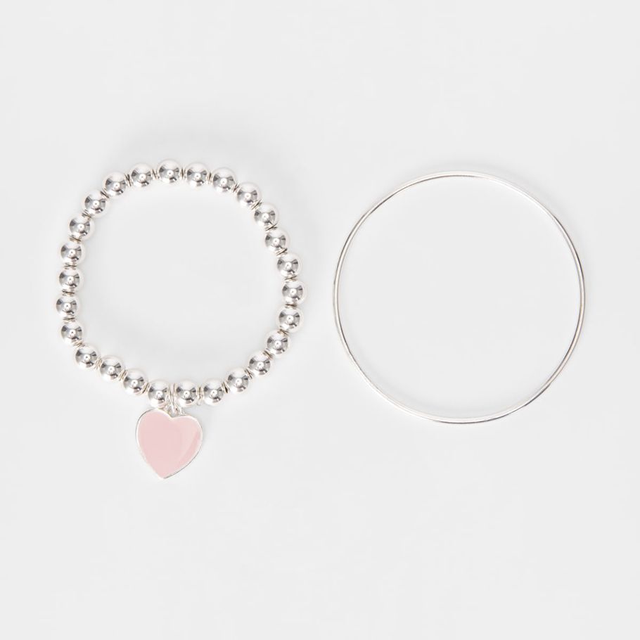 2 Pack Bracelet - Pink Heart