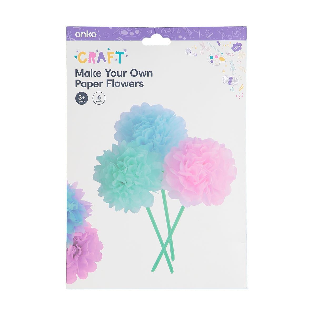 6 Pack Make Your Own Paper Flowers