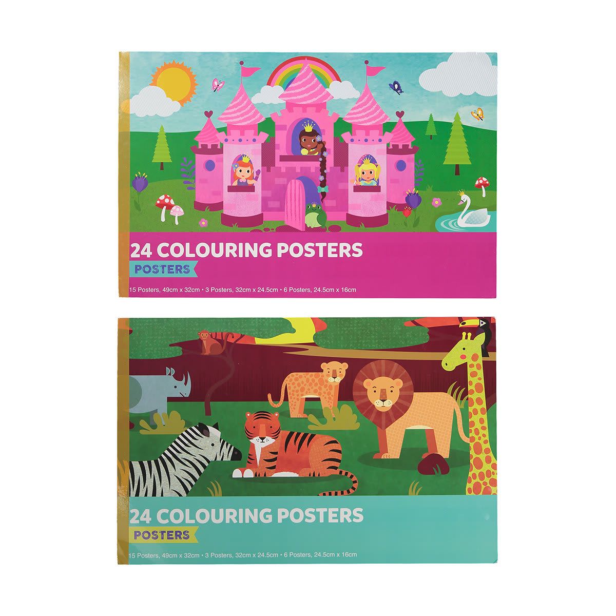24 Piece Colouring Posters - Assorted
