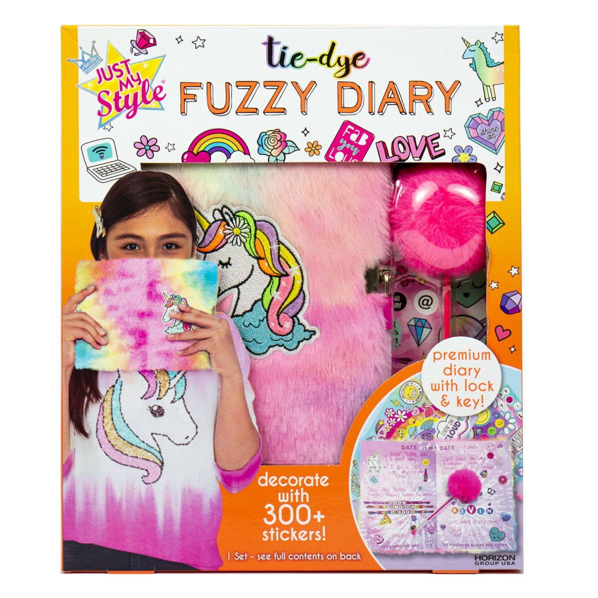 Just My Style Tie-Dye Fuzzy Diary