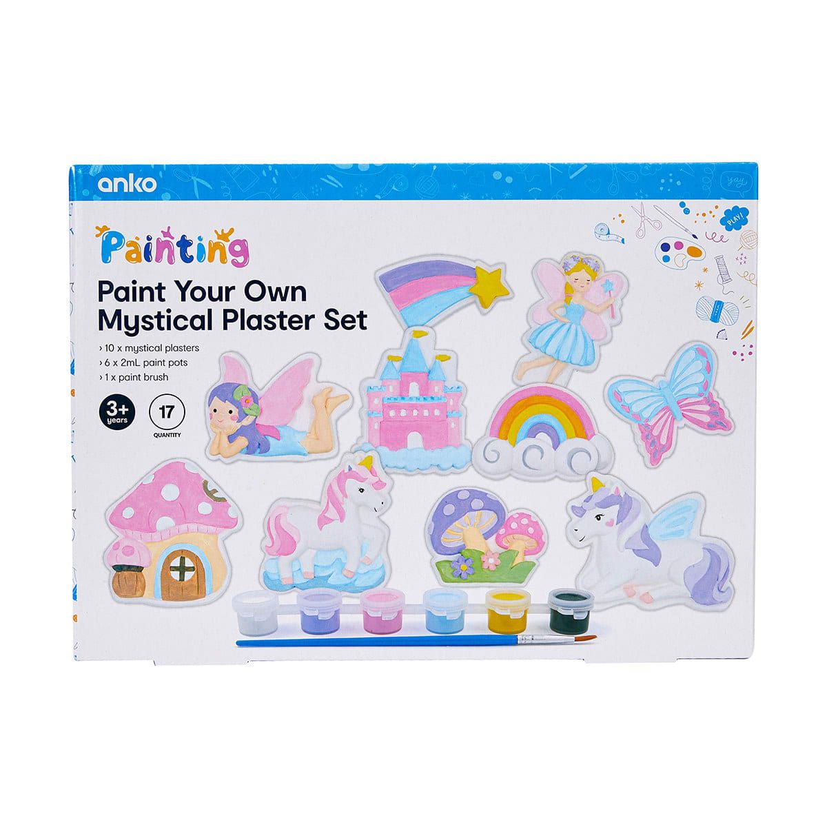 17 Piece Paint Your Own Mystical Plaster Set