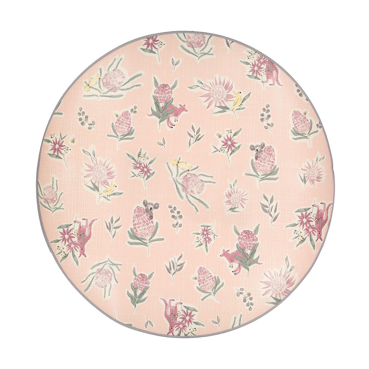 Reversible Round Padded Play and Floor Mat - Floral
