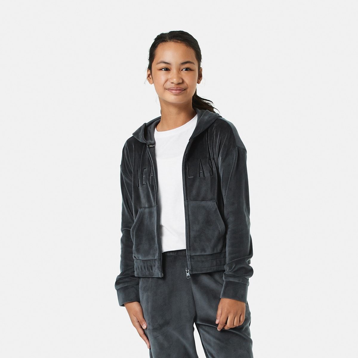 Active Everlast Kids Velour Zip Through Hoodie