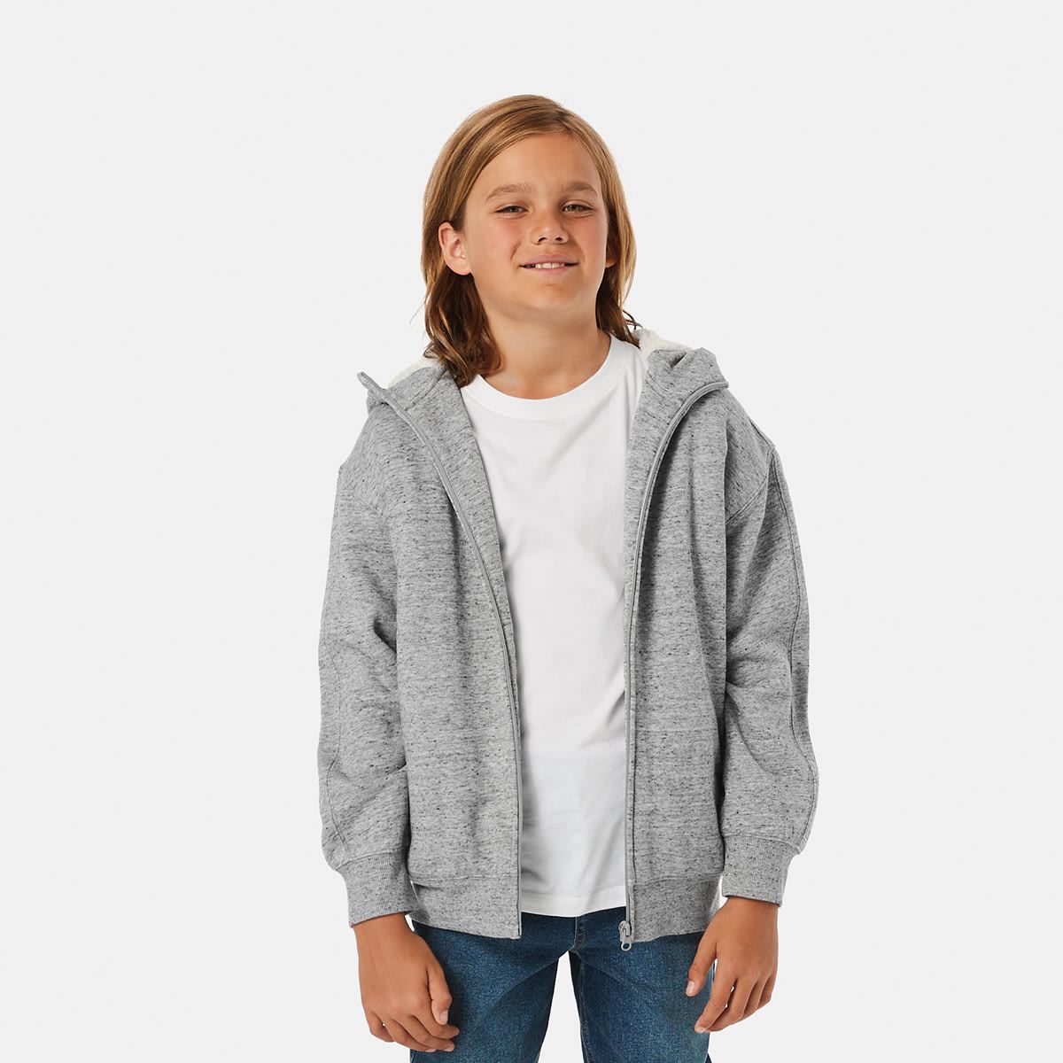Fully Lined Sherpa Zip Through Hoodie
