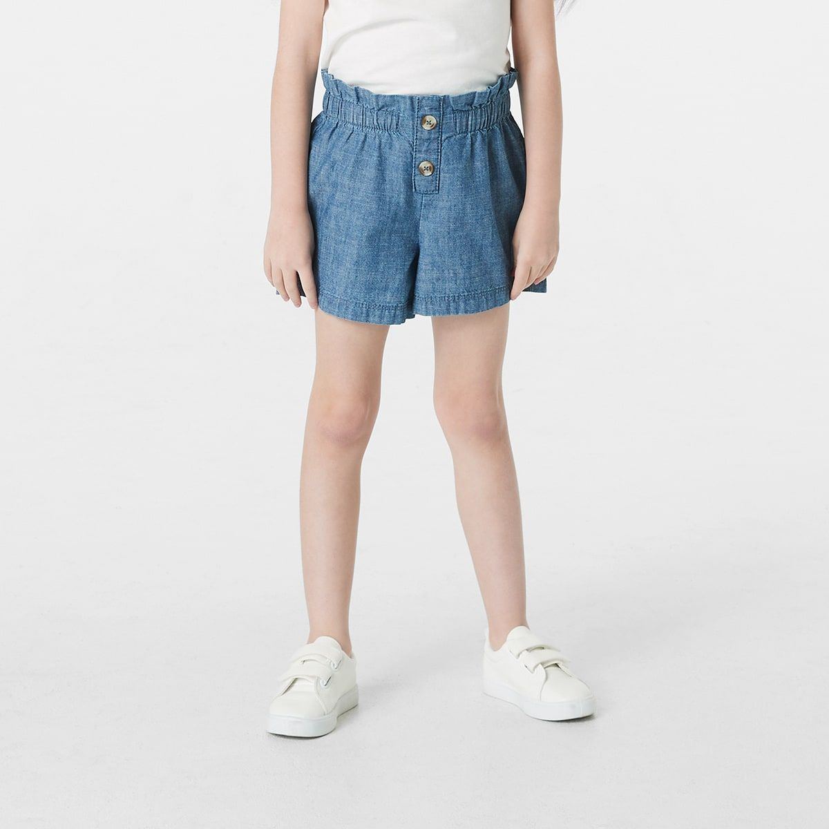 Cotton Slub Denim Shorts