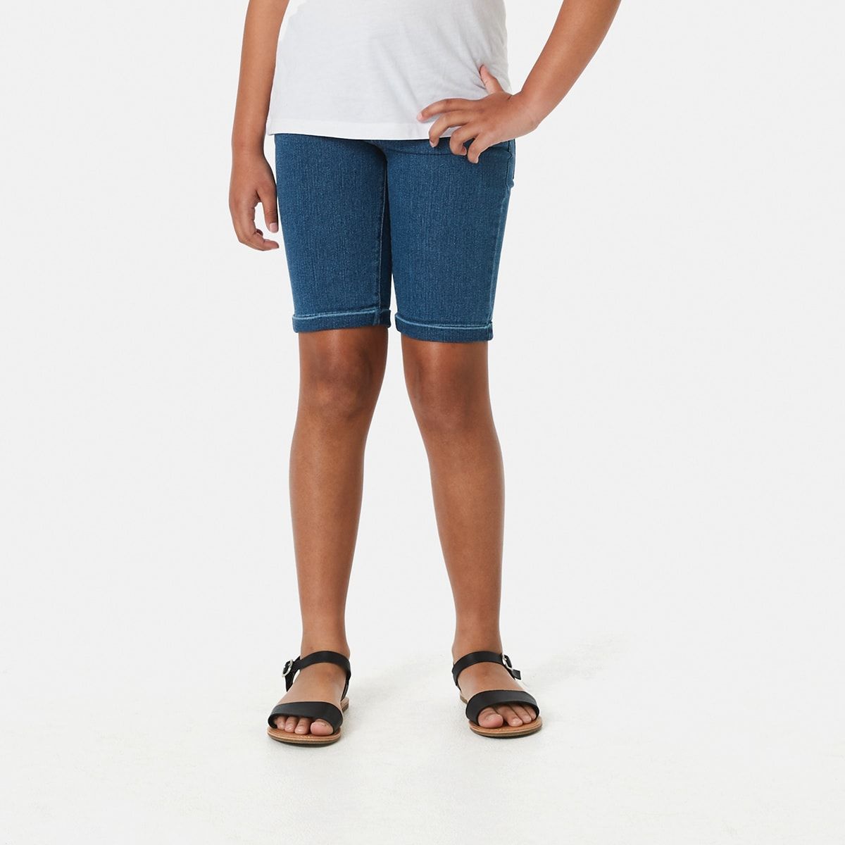 Longline Denim Shorts