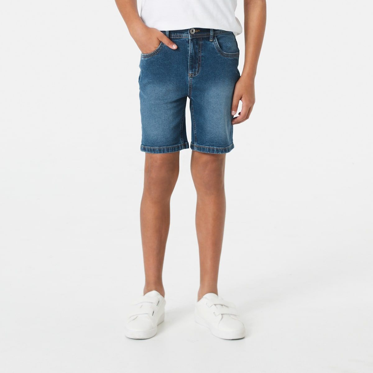 Structured Denim Shorts