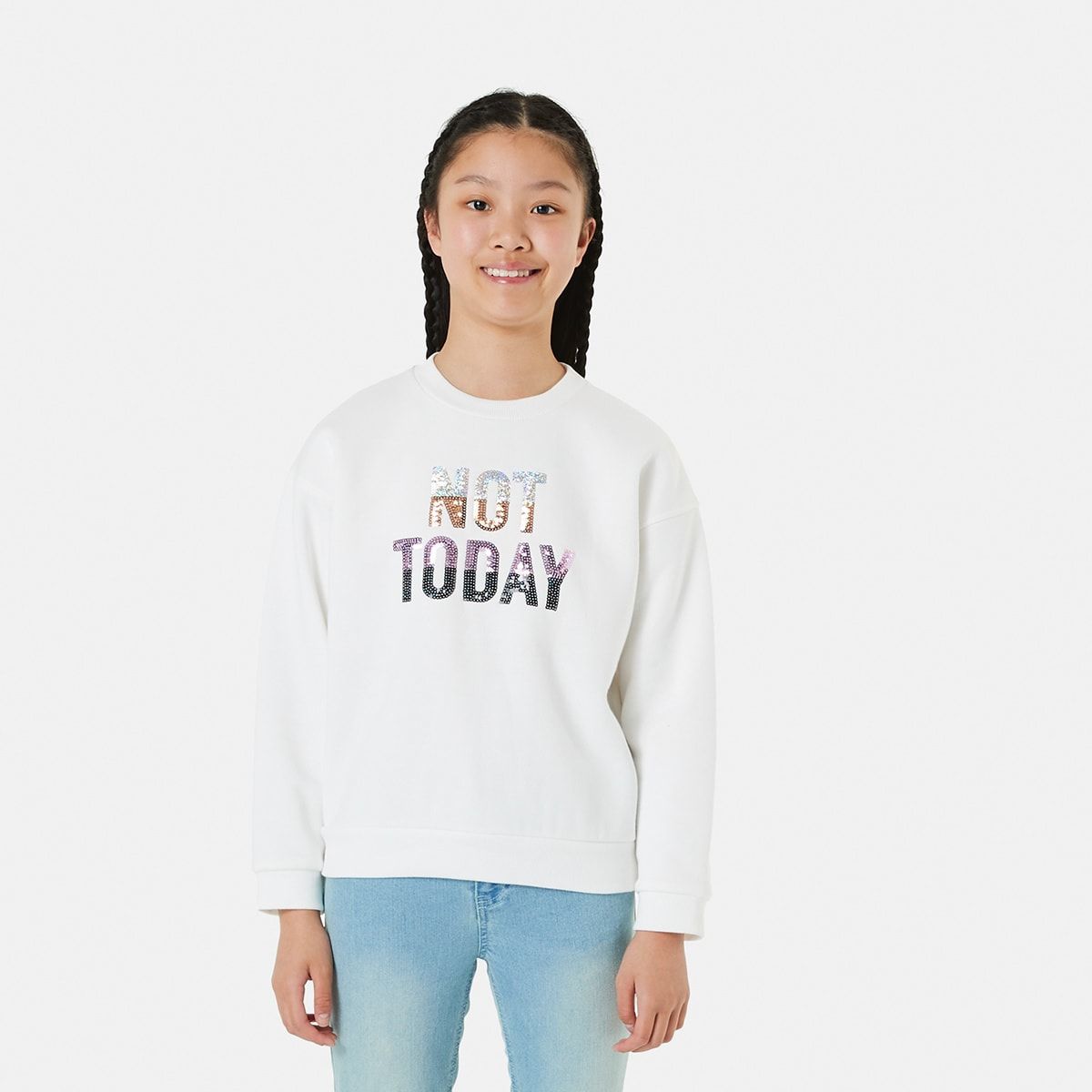 Sequin Crew Neck Sweatshirt