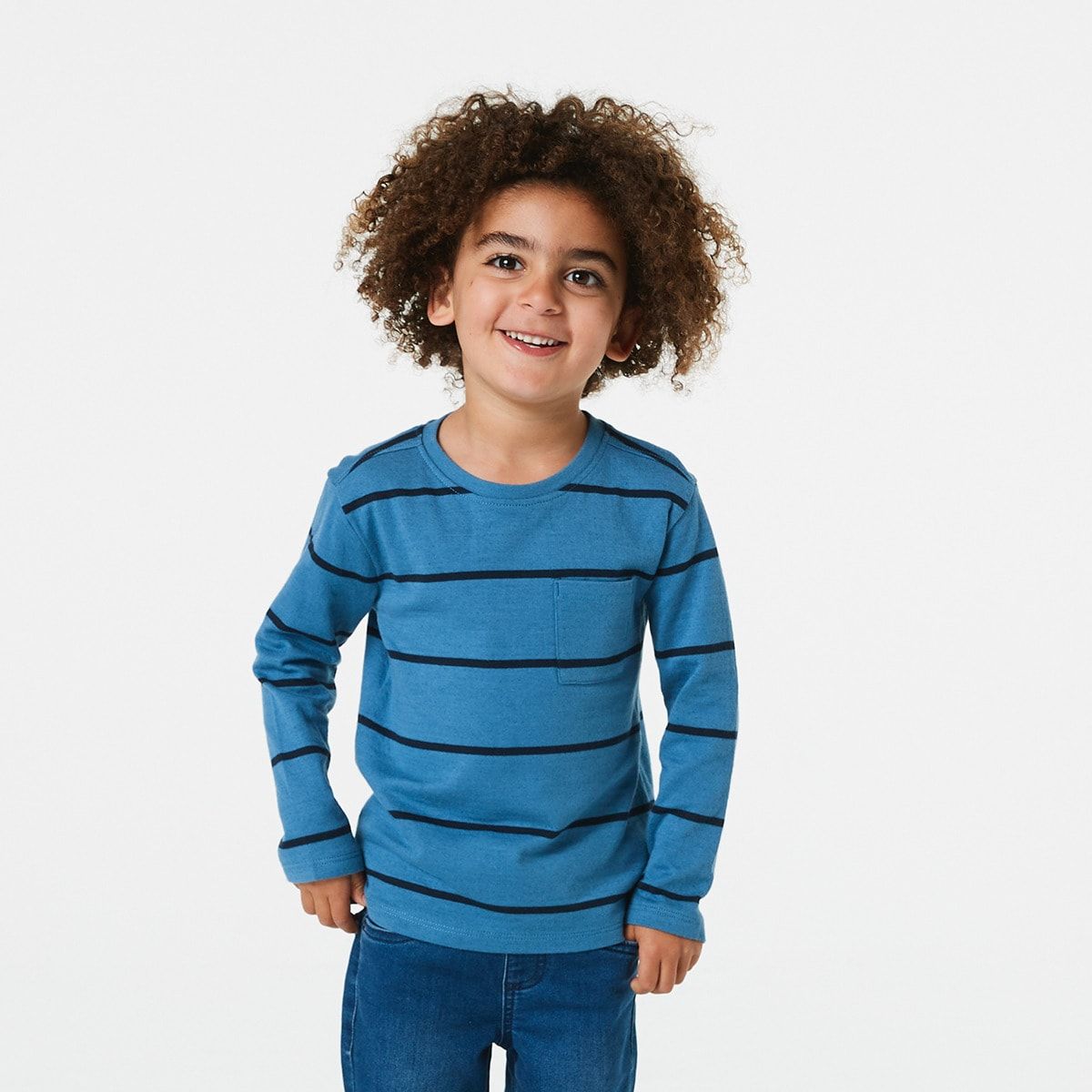 Long Sleeve Double Cloth Stripe T-shirt