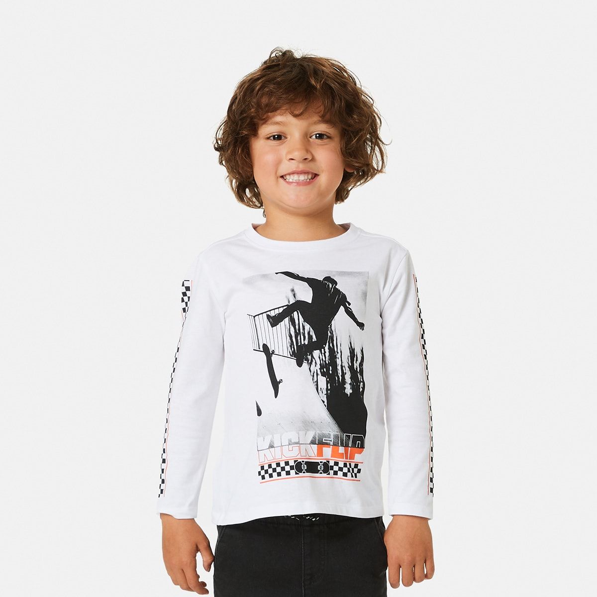 Long Sleeve Skate Print T-shirt