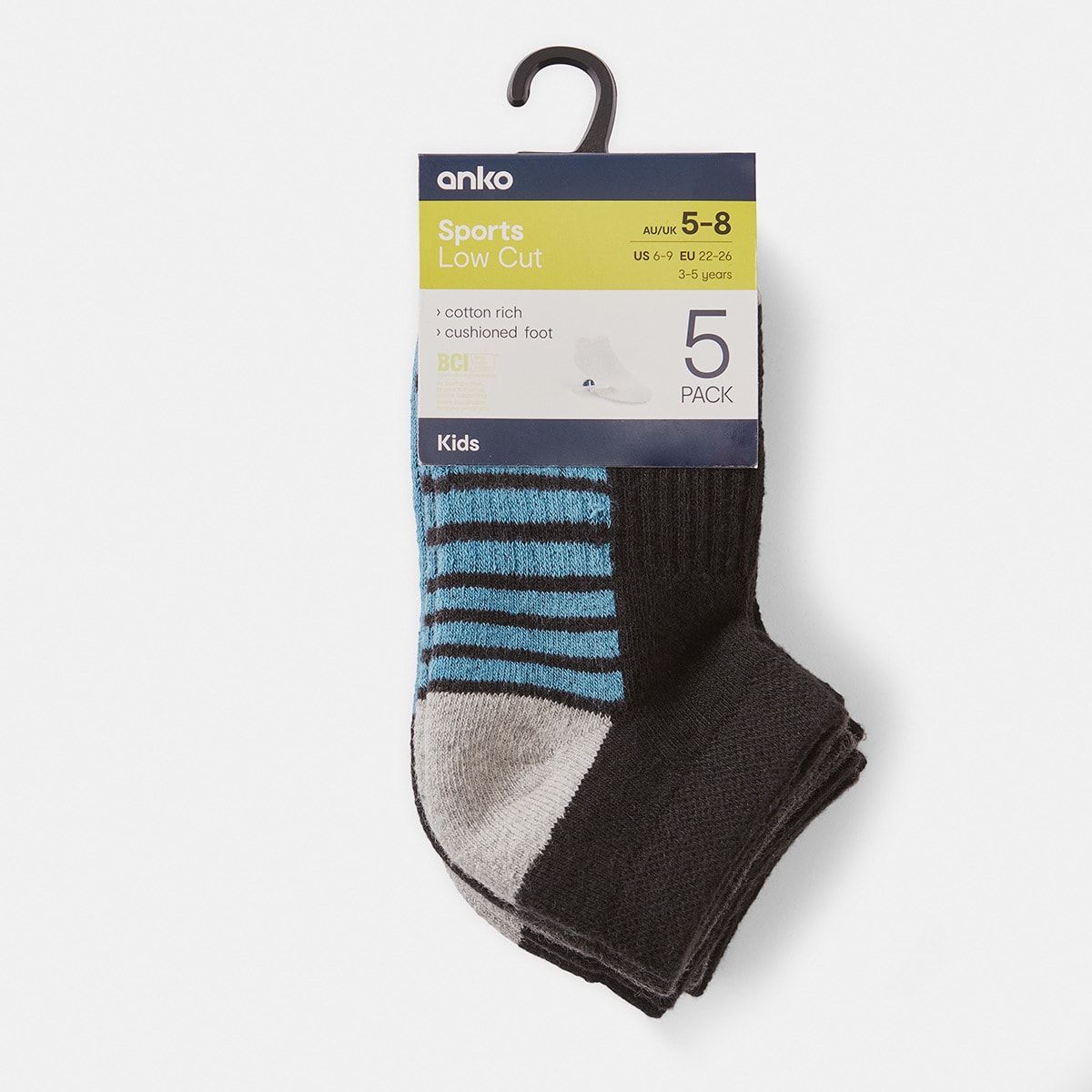 5 Pack Low Cut Sports Socks