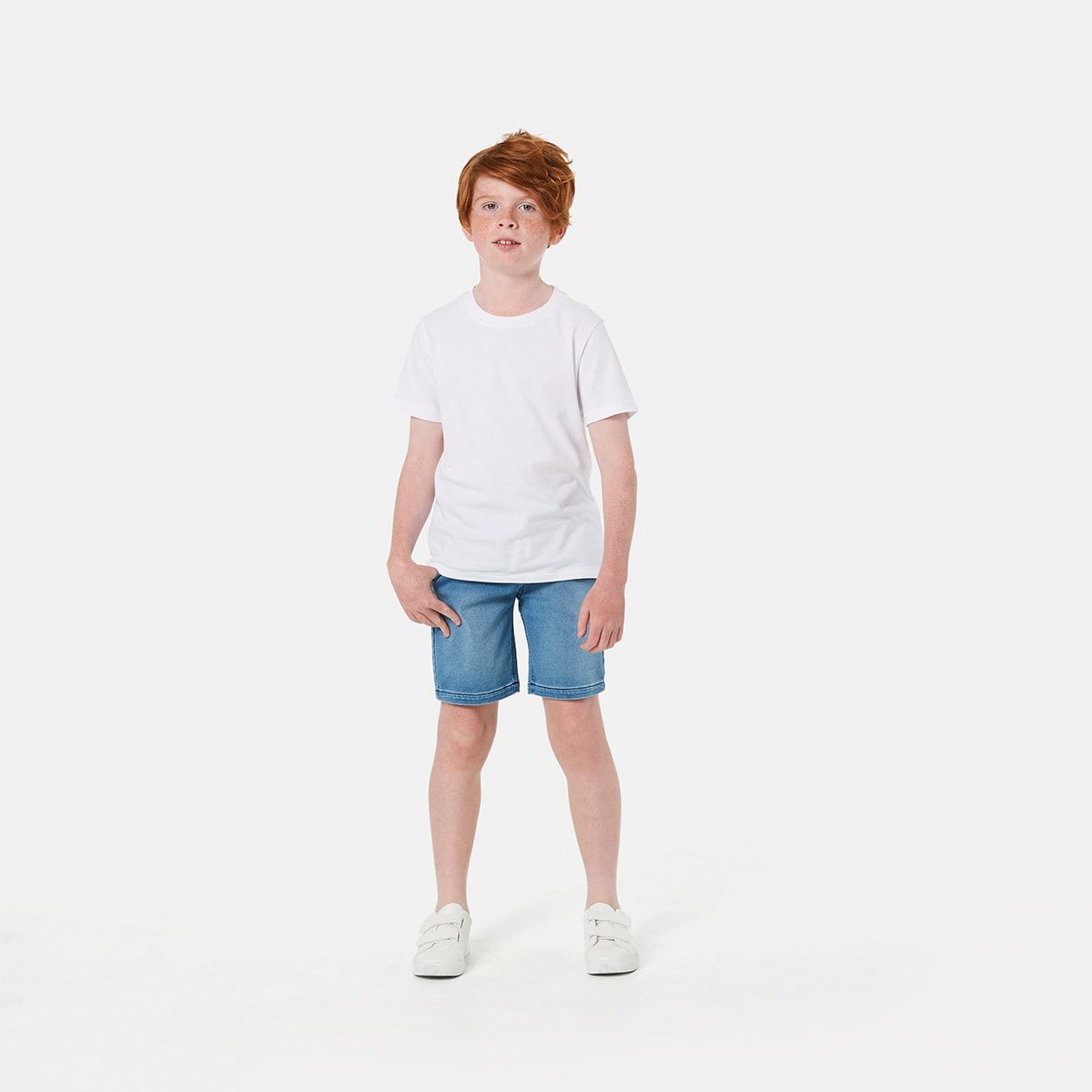 Pull On Knit Denim Shorts
