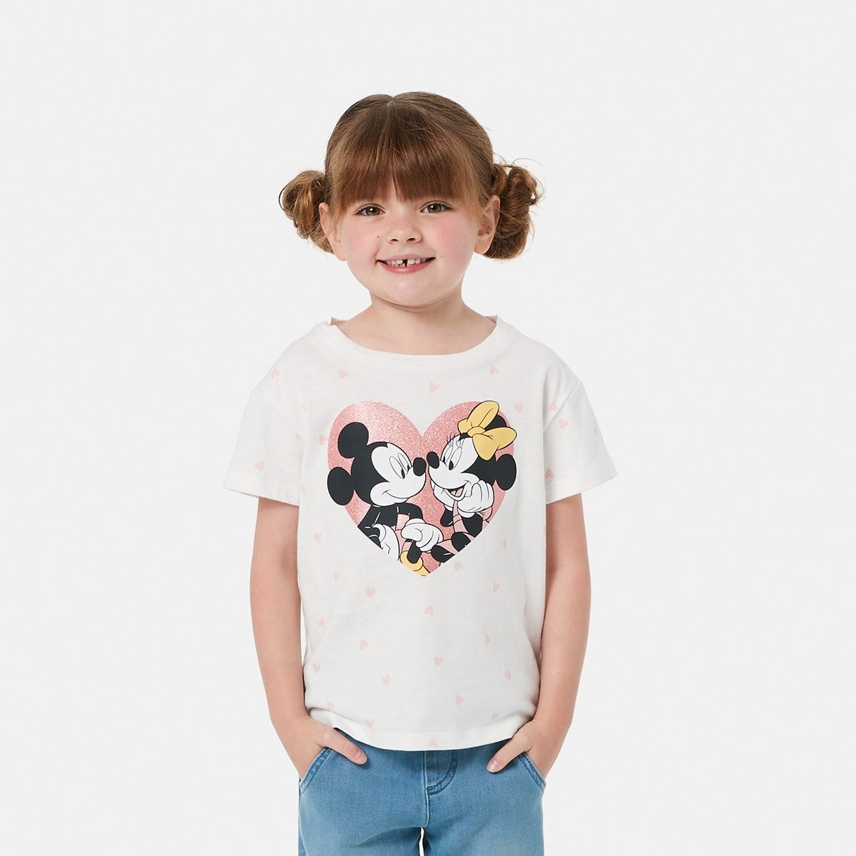 Short Sleeve Disney Minnie Heart License T-shirt