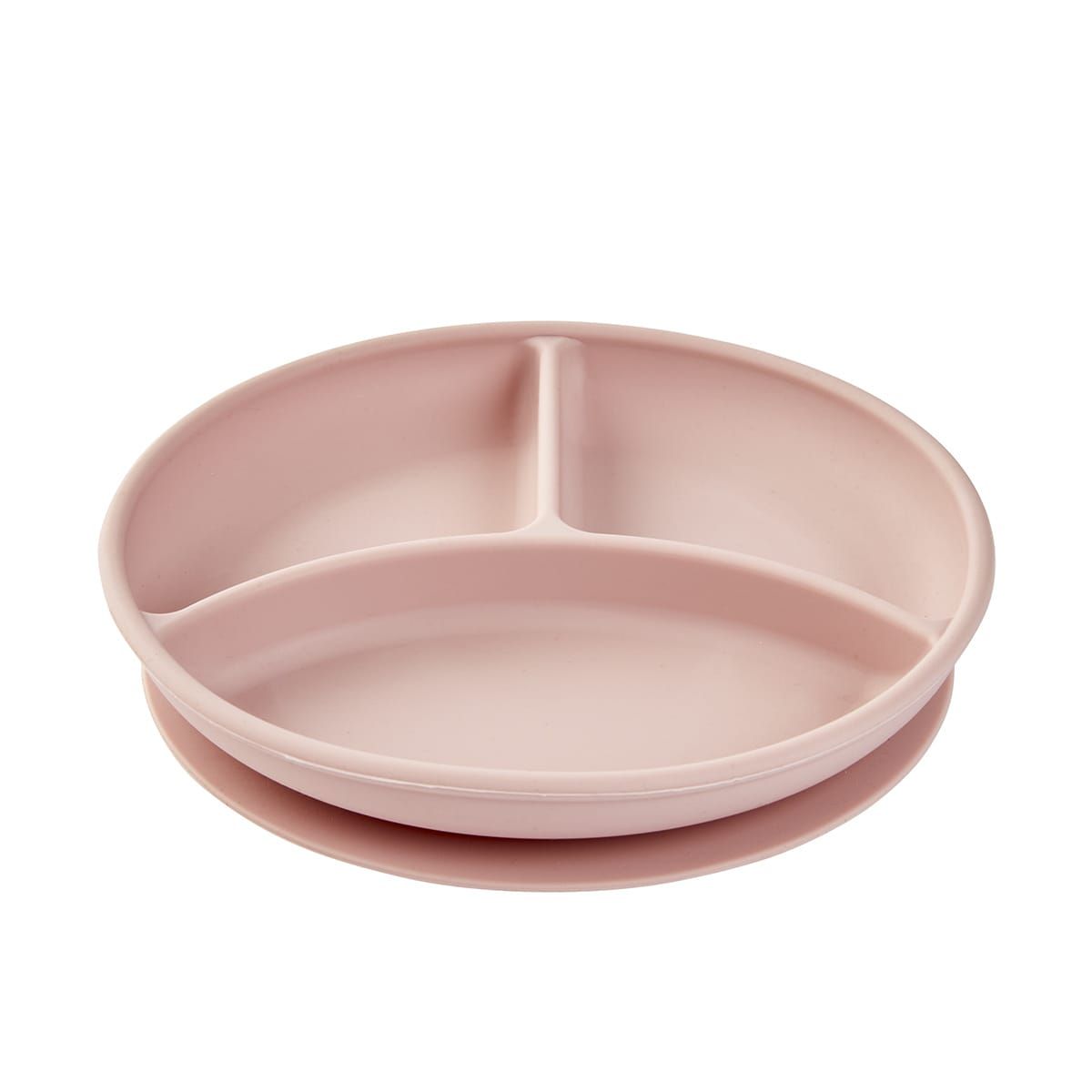 Silicone Suction Divided Plate - Pink