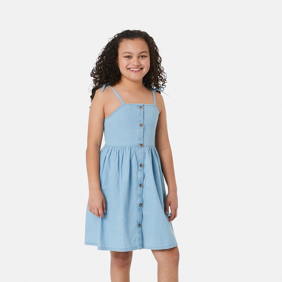 Button Front Chambray Dress