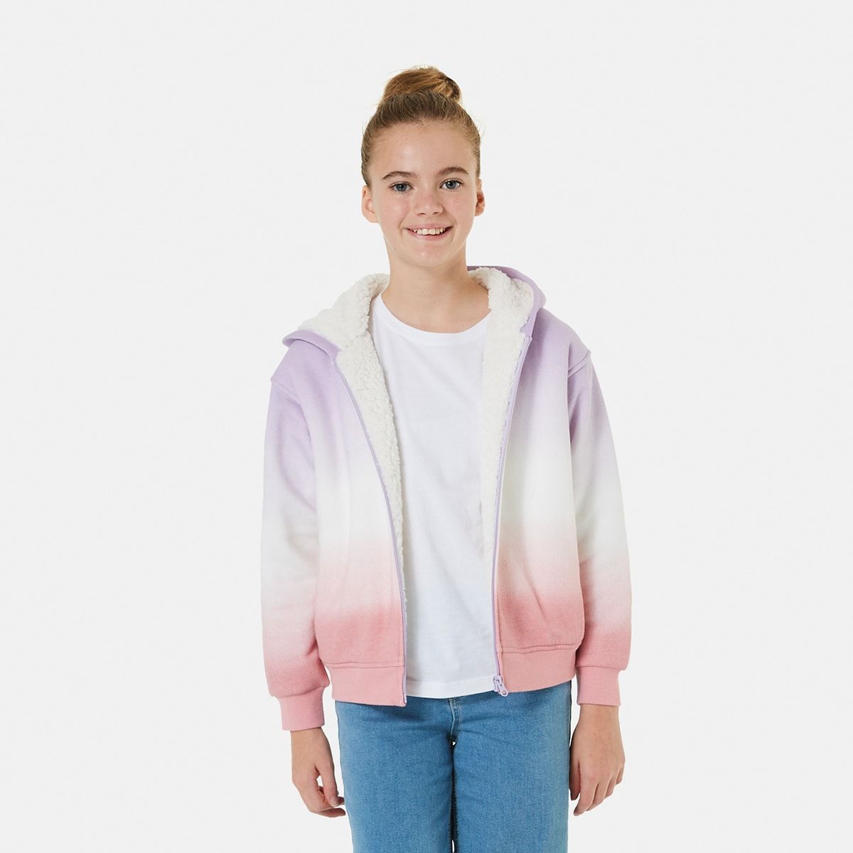 Sherpa Lined Zip Though Hoodie