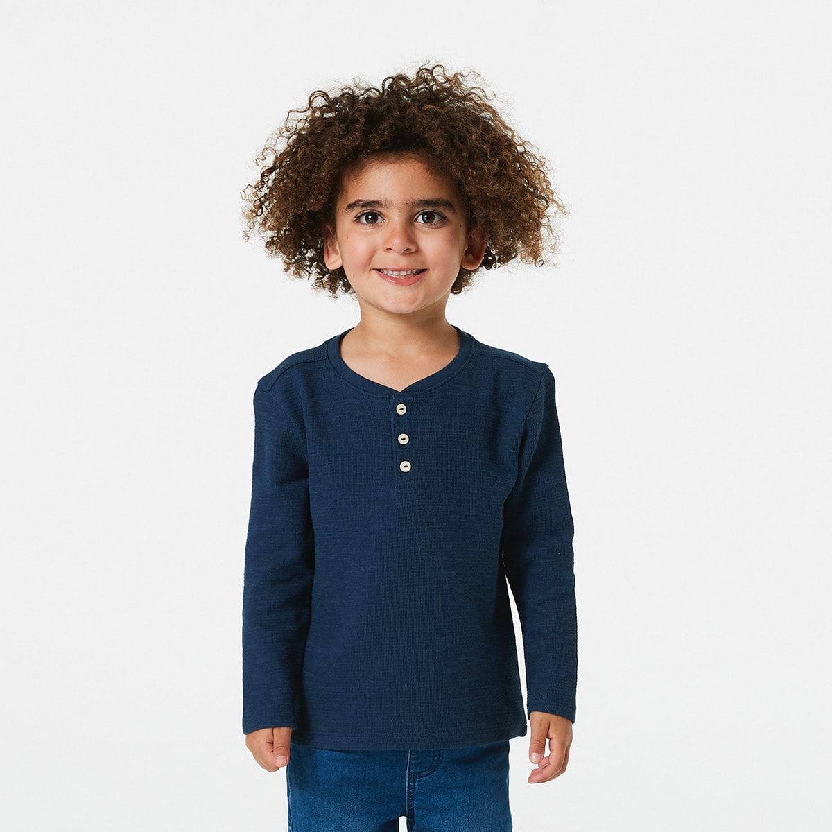 Waffle Henley Long Sleeve T-shirt