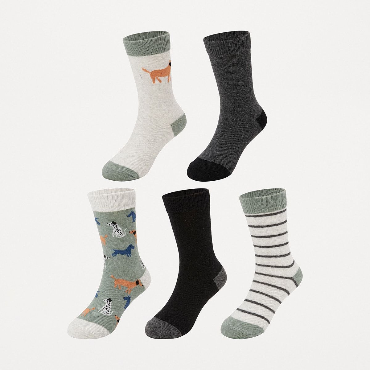 5 Pack Crew Socks