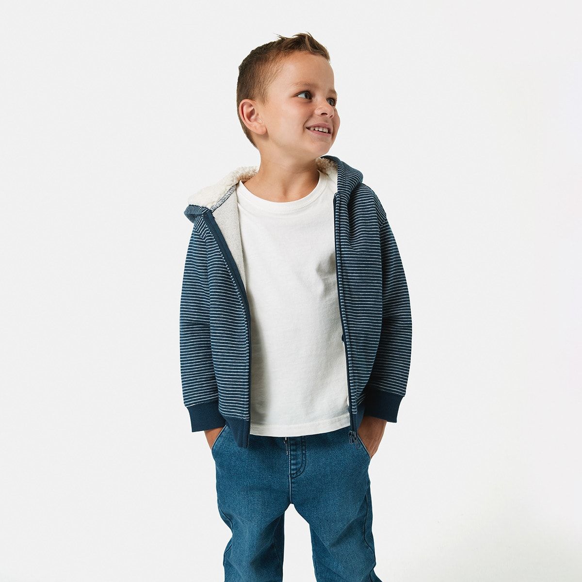 Stripe Sherpa Hoodie