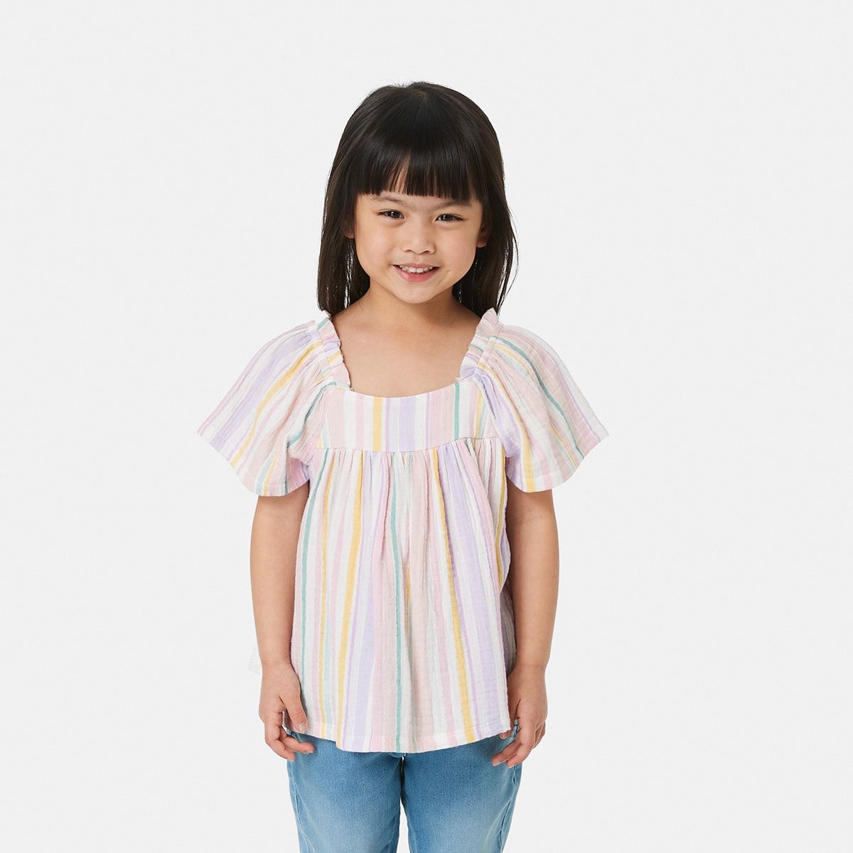 Flutter Sleeve Double Cloth Top