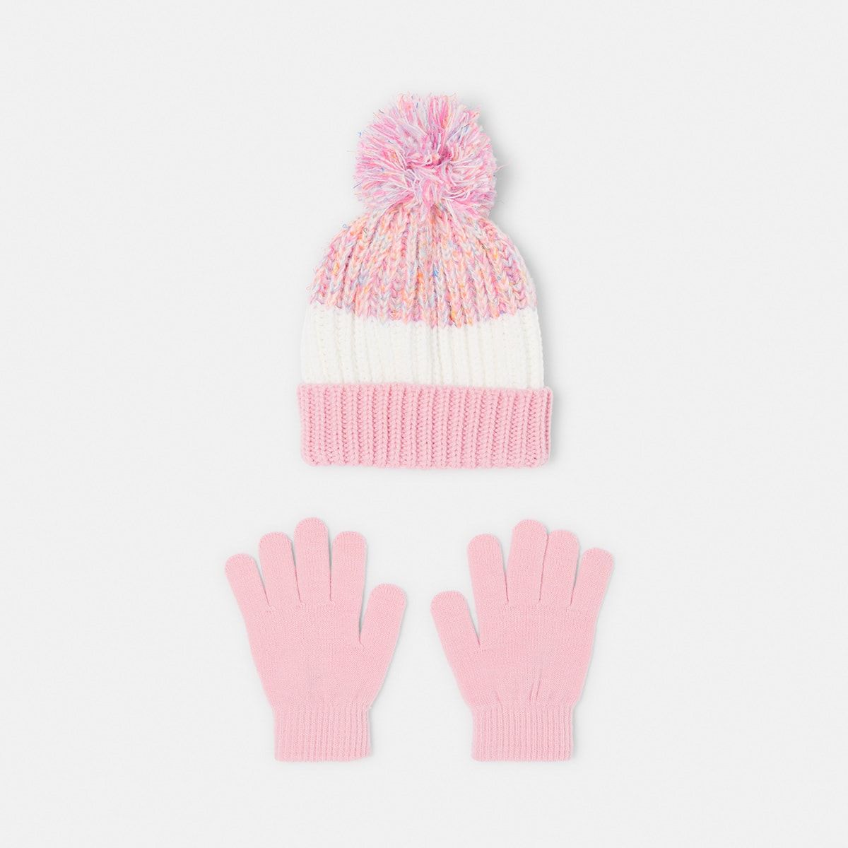 Colour Block Beanie and Gloves Set