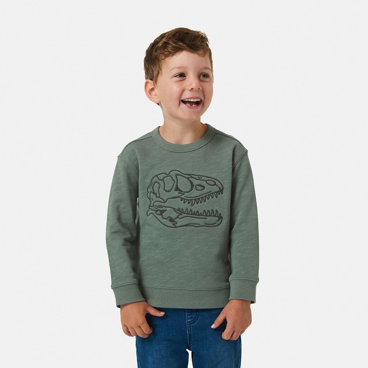 Embroidered Crew Neck Sweatshirt