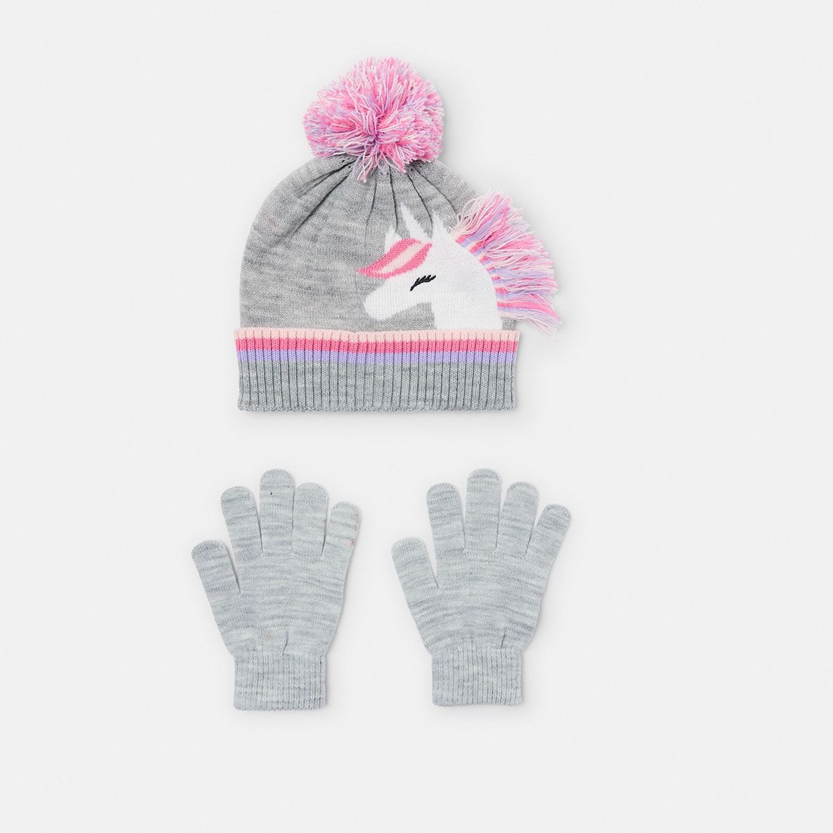 Unicorn Beanie and Gloves Set