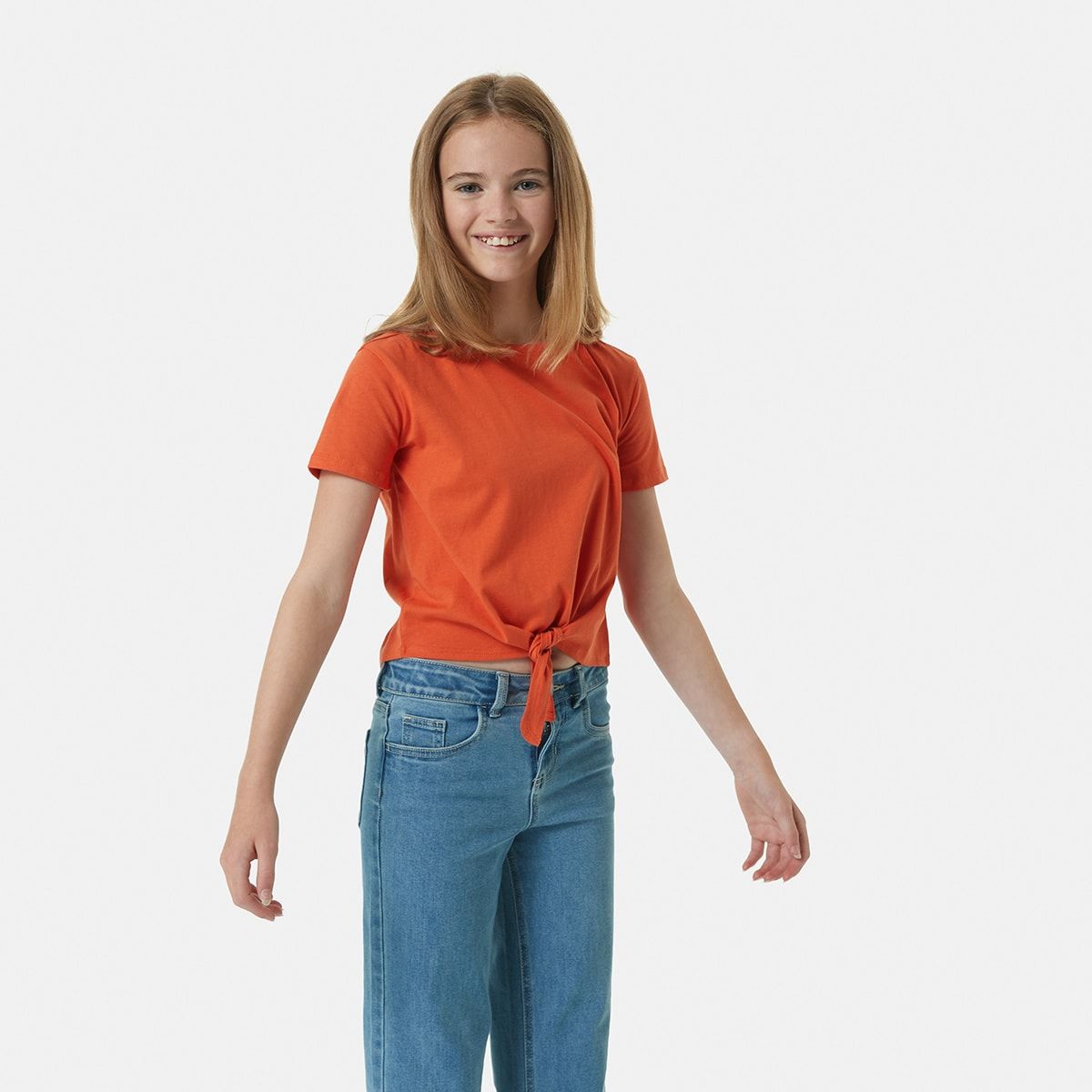 Short Sleeve Tie Front T-shirt
