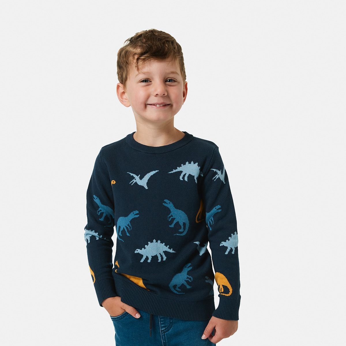 Jacquard Animal Print Crew Neck Top