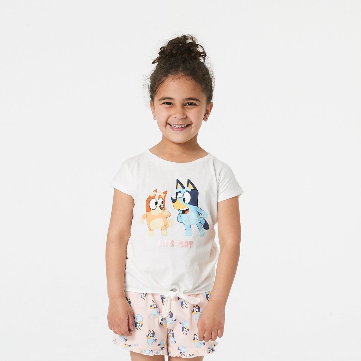 Short Sleeve Bluey License Tie Front T-shirt
