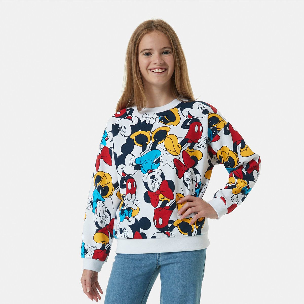 Minnie Mouse License All Over Print Crew Neck Sweatshirt