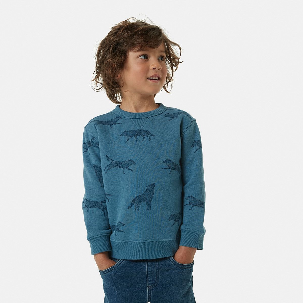 All Over Print Crew Neck Sweatshirt