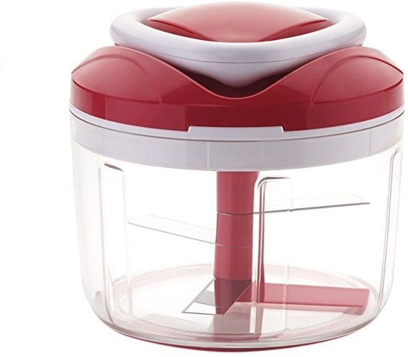 Triangle Ant â¢ Plastic and Stainless Steel Blade Easy Pull Smart Plastic Chopper, 500 ml, Red Vegetable & Fruit Chopper  (Pack Of 1)