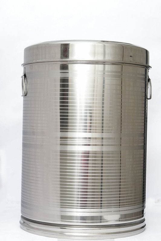 EGLOB Steel Grocery Container - 30 L  (Silver)