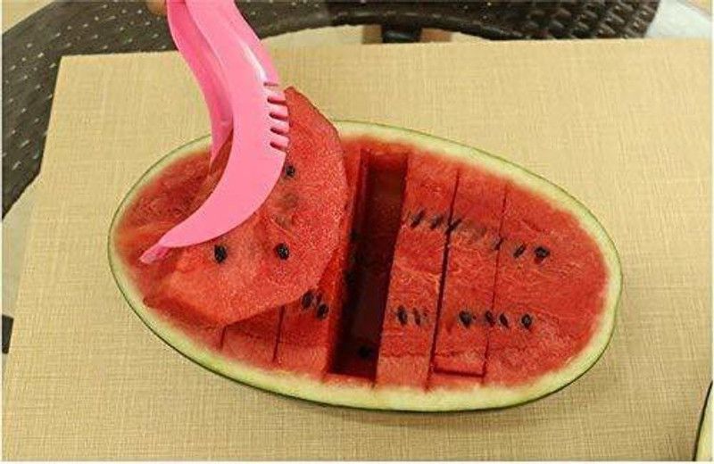 KLEVES Plastic Watermelon Fruits Cutter Slicer Corer Server Scoop Kitchen Fruit Slicer  (1 chopper)
