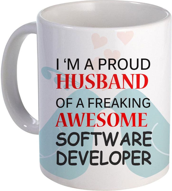 COLOR YARD best Awesome software developer on white Ceramic Coffee Mug  (325 ml)
