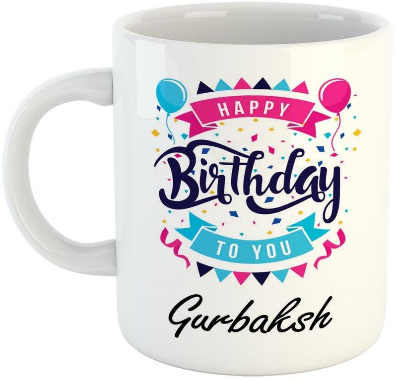 FABTODAY Best Personalised Gift for Birthday, Name - Gurbaksh Ceramic Coffee Mug  (350 ml)