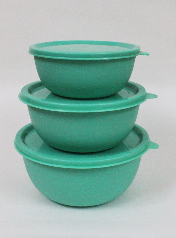 Stainless Steel Storage Bowl  (Green, Pack of 3)