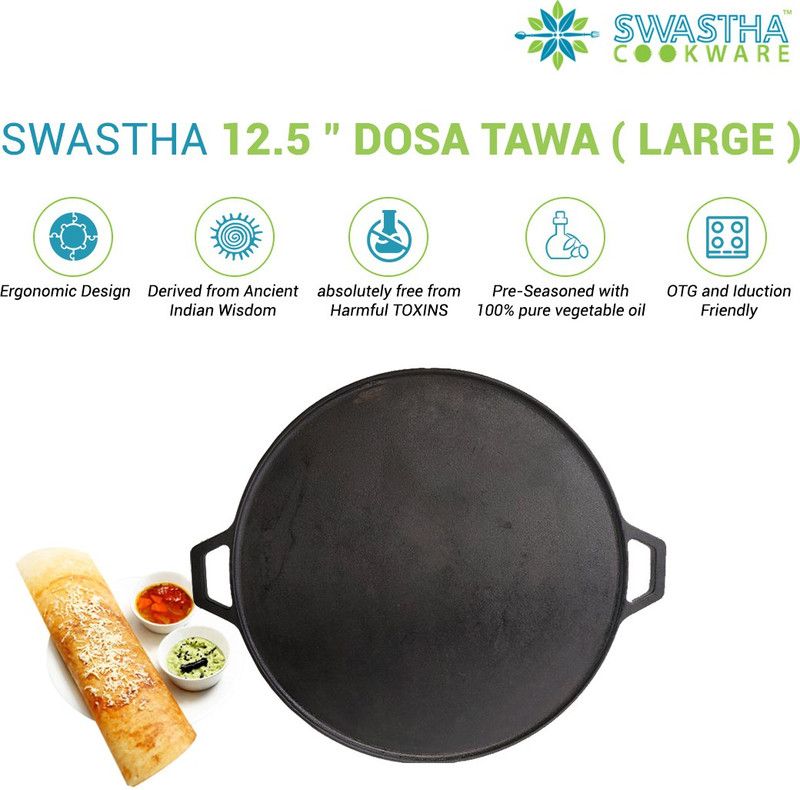 SWASTHA Tawa 12.5 cm diameter  (Cast Iron, Induction Bottom)
