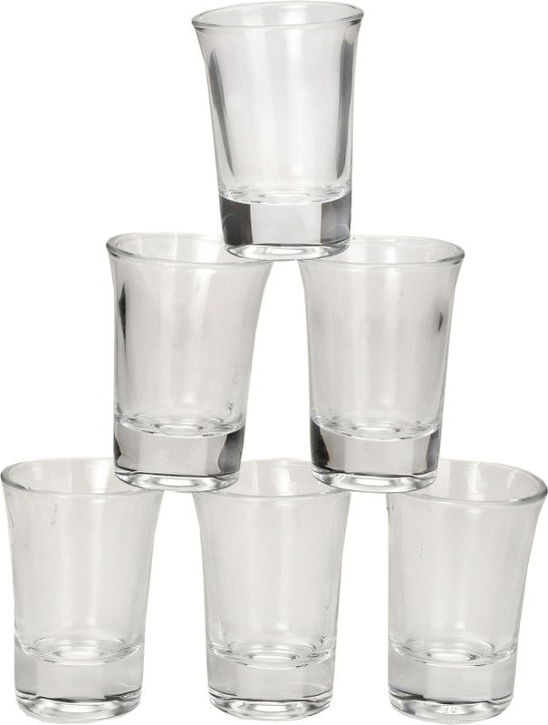 Somil (Pack of 6) Stylish Clear Transparent Multipurpose Drinking Glass- R165 Glass Set Water/Juice Glass  (30 ml, Glass, Clear)