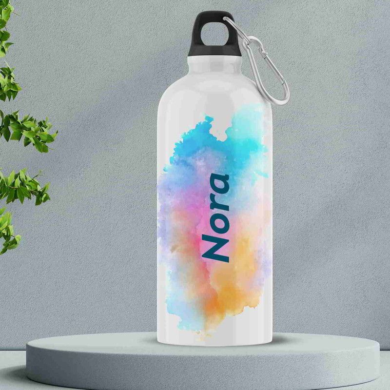 Ashvah Sipper/Water Bottle - Best Happy Birthday Gift for Kids, Name - Nora 600 ml Flask  (Pack of 1, White, Aluminium)