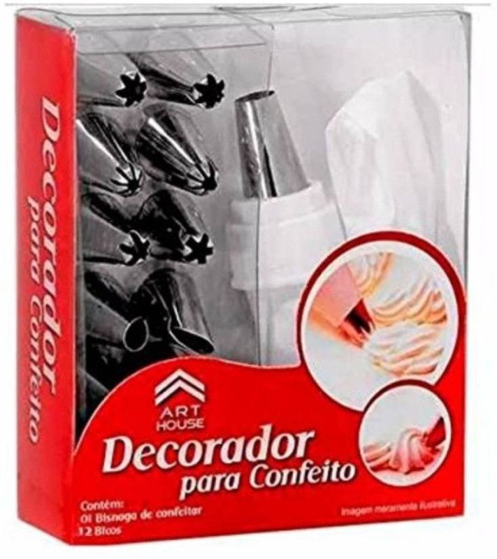 CHESHTA 13 Piece Cake Decorating Set Frosting Icing Piping Bag Tips with Steel Nozzles Kitchen Tool Set  (Baking Tools)