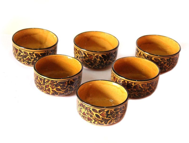 INDIA MEETS INDIA Ceramic Serving Bowl  (Pack of 6, Brown)