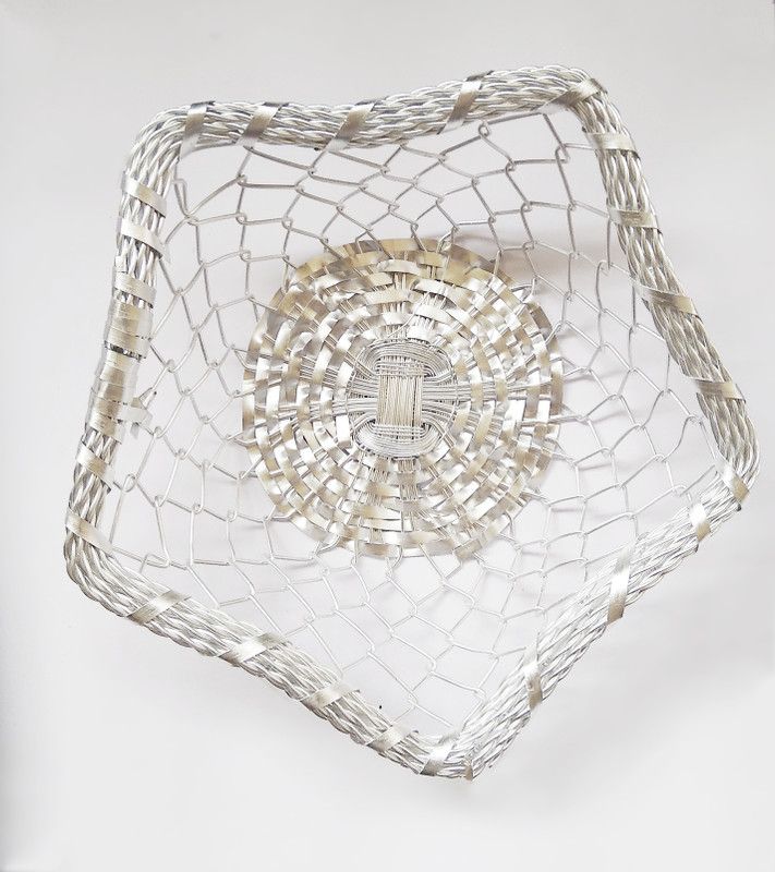 demand Handmade Fruit/Vegetable Basket Aluminium Fruit & Vegetable Basket  (Silver)