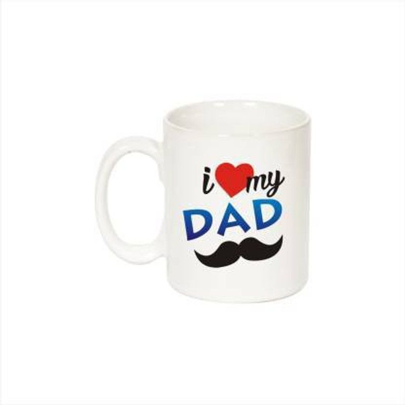 I Love Mom Dad Gifts for Birthday Mothers day, Fathers Day & Anniversary Festiva Ceramic Coffee Mug  (320 ml, Pack of 2)